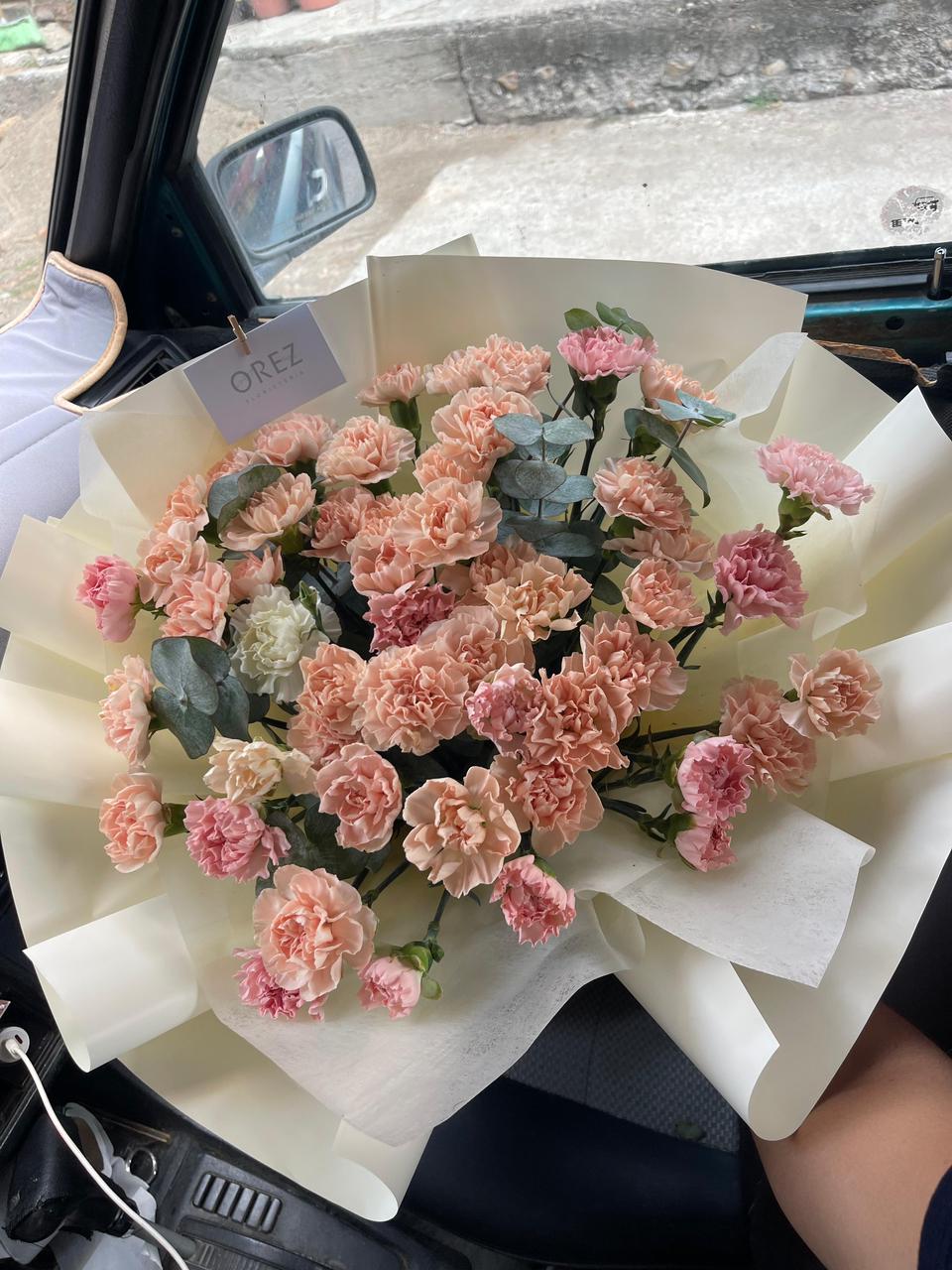 50 Claveles con Follaje